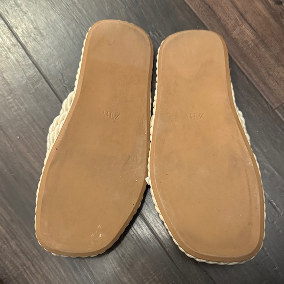 Zara Beige Rope Slide Sandals - Picture 2 of 2